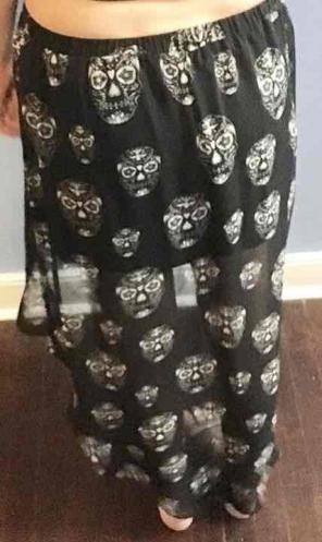 Black high to low skirt