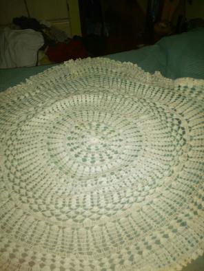 4 beautiful lace crochet tablecloths