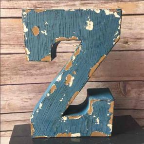 Rustic Metal Alphabet Letter Z 9"x6"