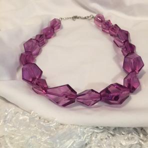 Vintage Purple Bead Necklace