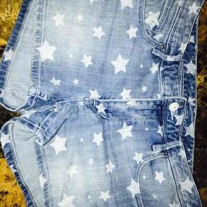 star denim shorts