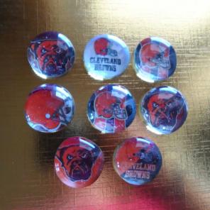 Cleveland Browns glass bead magnets