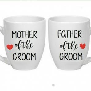 Wedding mugs. Parents of the bride groom