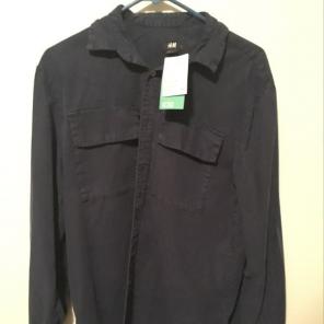 H&M Navy Blue Button Up
