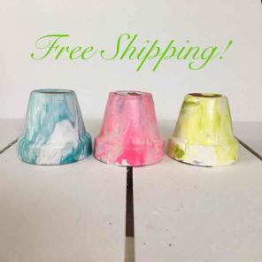 Bright Marbled Terra Cotta Pots Set