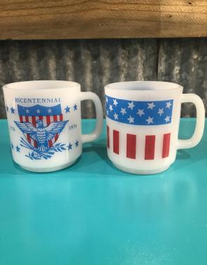 Glasbake Bicentennial Milk Glass mug