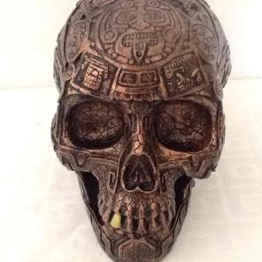 Large Skull with Aztec Calendar