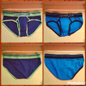 2x Bunker briefs Navy blue Green M