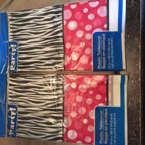 Kids girls zebra table cloth birthday
