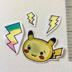 Hand drawn Pikachu stickers