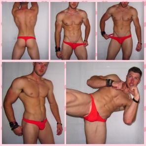 New Red Thong Briefs About M Tag says XL