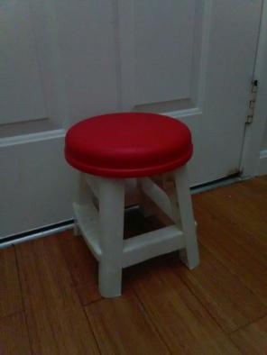 Red and white stool