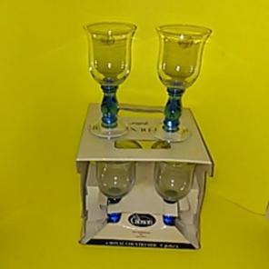 4 ROYAL BLUE COUNTRY GOBLETS-NEW