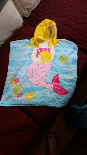 Toddler hooded mermaid beach towel