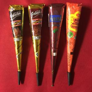 1 X BLACK RED BROWN ORANGE HENNA CONES