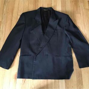 Black Mens Double Breasted Jacket