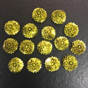 Moss Green resin Flower Cabochons