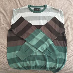 Hurley Teal Soft Striped Long Sleeve