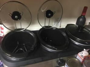 Three black slow cooker