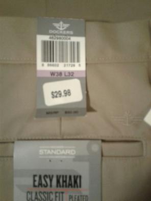 NWT Dockers 38x32 Easy Khaki Classic Fit