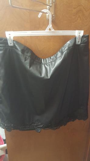 Mini leather skirt