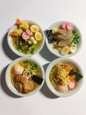 New 4 Japanese Ramen Bowl Miniature