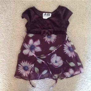 Vintage Girls Purple Flower Dress 2T