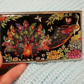 Peacock card case