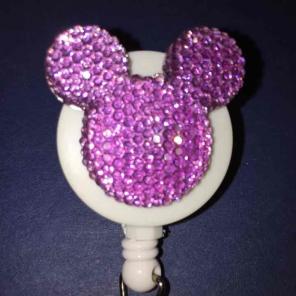Shiny Mickey Mouse ID Badge Holder Nurse