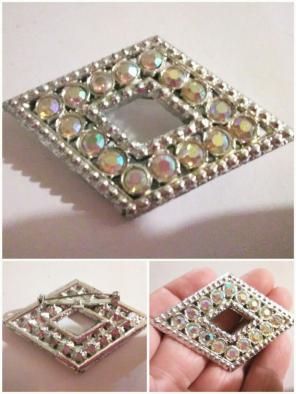 Gorgeous vintage ab rhinestone brooch