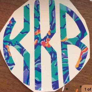 Custom Circle Monogram Decals 3