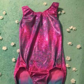 Sparkly Pink and Blue Gymnastics Leotard