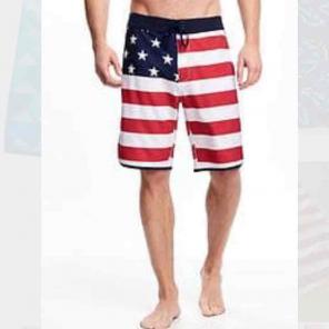 American flag swim shorts XL men's