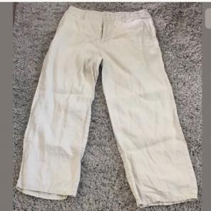 Calvin Klein Beige Linen Relaxed Pants