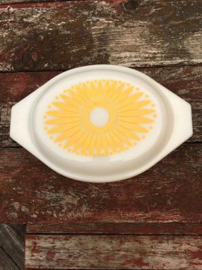 Vintage Pyrex Sunflower Orange White