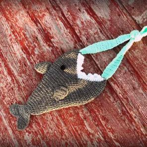 Crochet kids shark bag