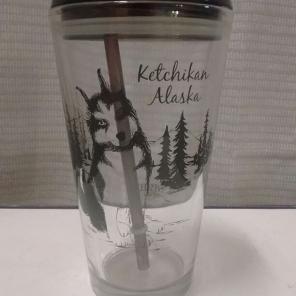 Glass alaska water bottle/ mug