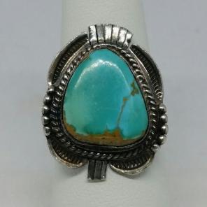 Bennie Ration Castle Dome Turquoise Ring