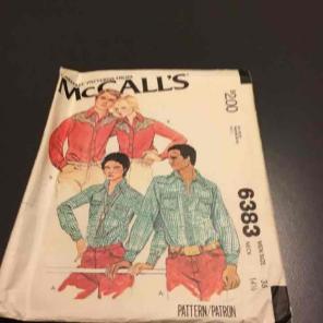 McCall's Men's western Shirt # 6388