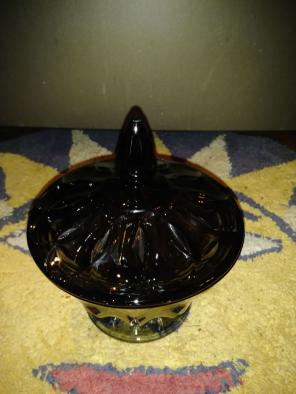 Amazing black grey vintage candy dish