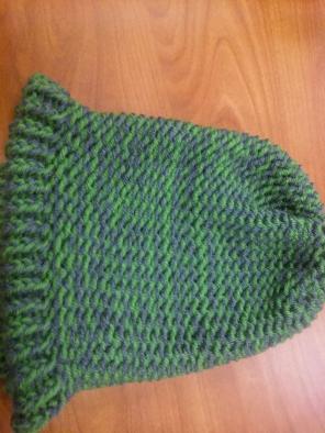 Green and grey beanie