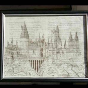 Hogwarts Sketch - w/ print from book!