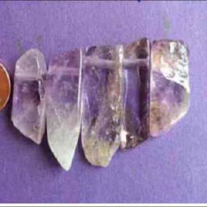 Amethyst point slab beads