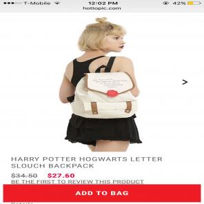 Harry Potter Letter Backpack