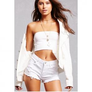 White Distressed Short Shorts Sz 25 NWT