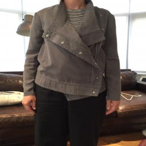 Gray Silky Moto Jacket