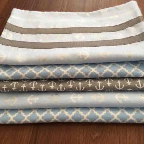 5 Handmade Burp Cloths, new, boy blue