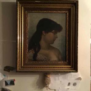 1800's girl in a gilded frame