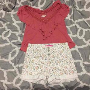 High waisted floral shorts