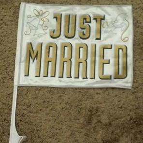Just married car flag
